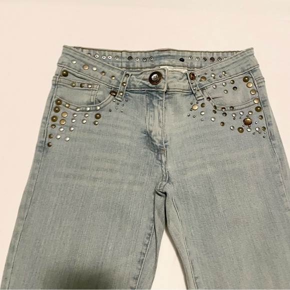 Vintage Vibe Y2K Light Wash Studded Bootcut Jeans Size 26 - Picture 2 of 16